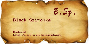 Black Szironka névjegykártya